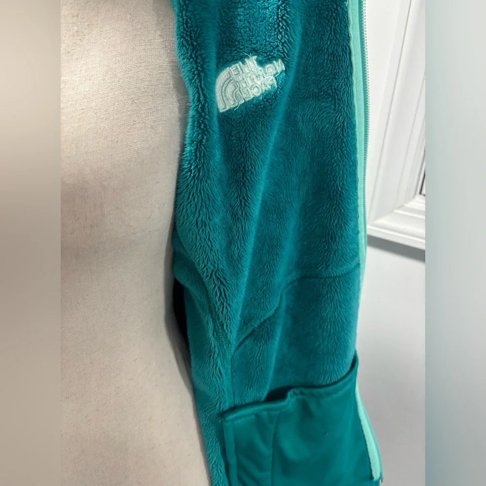 The North Face Sherpa Lined Jacket Size Medium Teal Pockets B1 - Picture 9 of 12